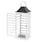 Modern Farmhouse White Wooden Shutter Lantern Set, 25.5" & 19"